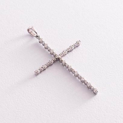 Золотий хрестик з діамантами п256