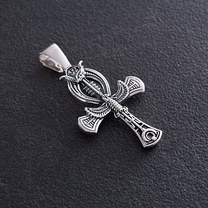 Срібний кулон "Єгипетський хрест Анкх. Жезл Озіріс - символ вічного життя" 133111 №3