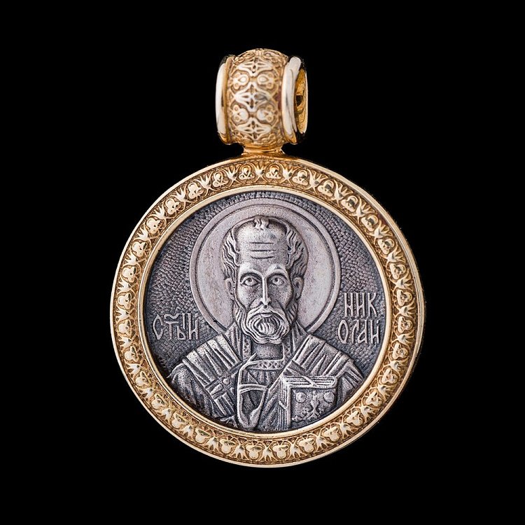 Серебряная подвеска "Св. Николай" 131665 от ювелирного магазина Оникс - 4