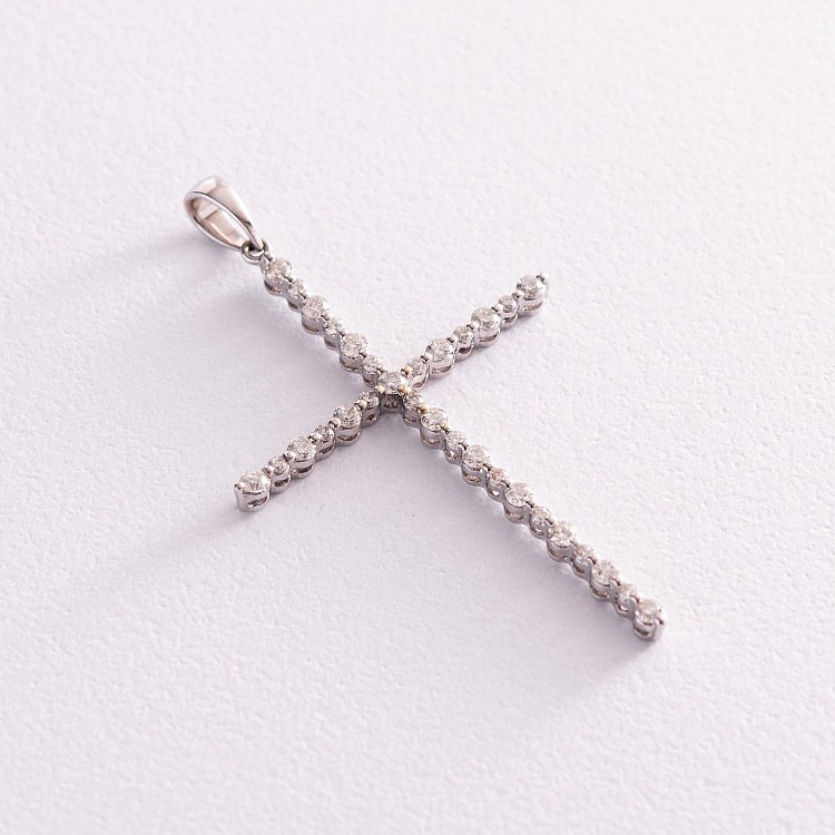 Золотий хрестик з діамантами п256 від ювелірного магазину Онікс