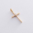 Золотой крестик с бриллиантом пб0229ri от ювелирного магазина Оникс