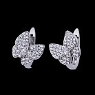 Срібні сережки "Метелики" (фіаніти) 121929 от ювелирного магазина Оникс