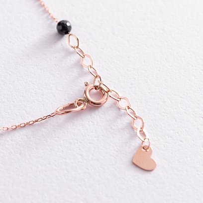 Золотой браслет "Сердечки" (фианиты) б04885 №5