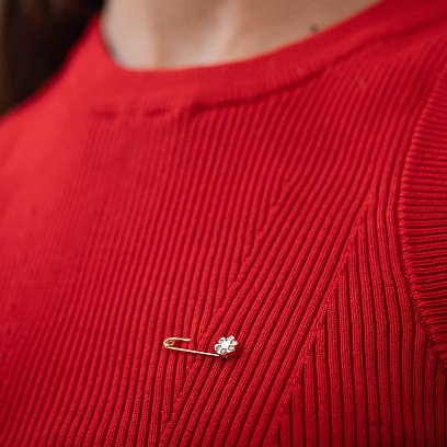 Золота шпилька "Квіточка" з фіанітами зак00295 №2