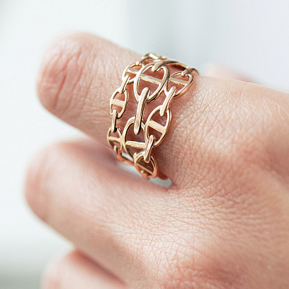 Золота каблучка "Helen" к08413 №4