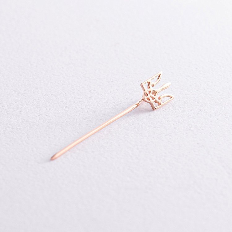 Золотая булавка Герб Украины "Тризуб" зак00165 от ювелирного магазина Оникс - 1