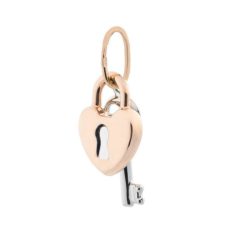 Золотий кулон "Сердечко з ключем" п02919 від ювелірного магазину Онікс