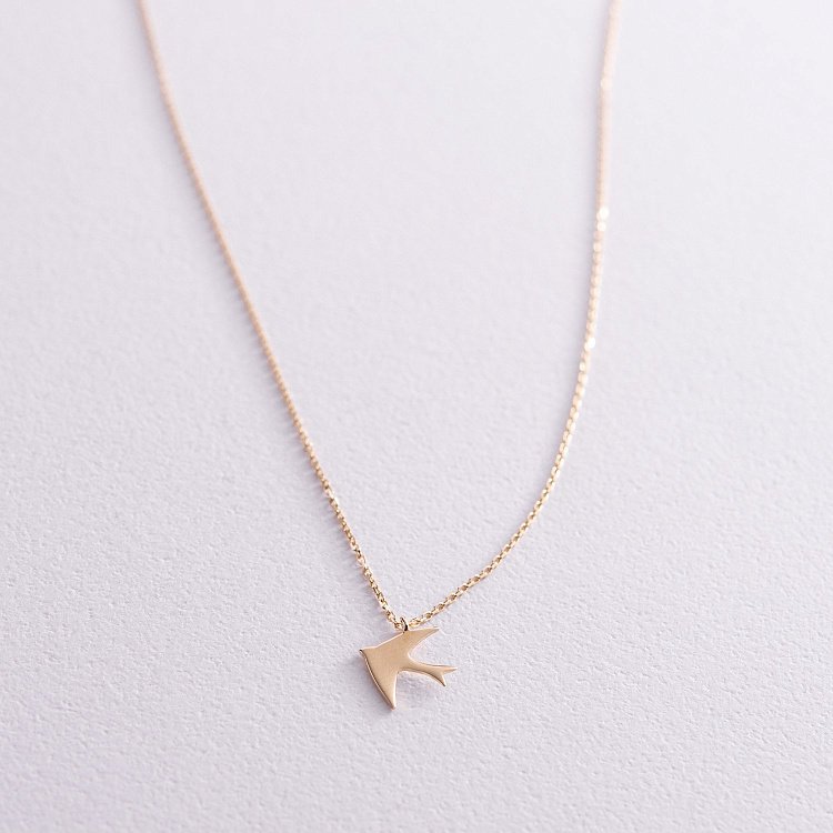 Колье "Ласточка" в желтом золоте кол01613 от ювелирного магазина Оникс - 7