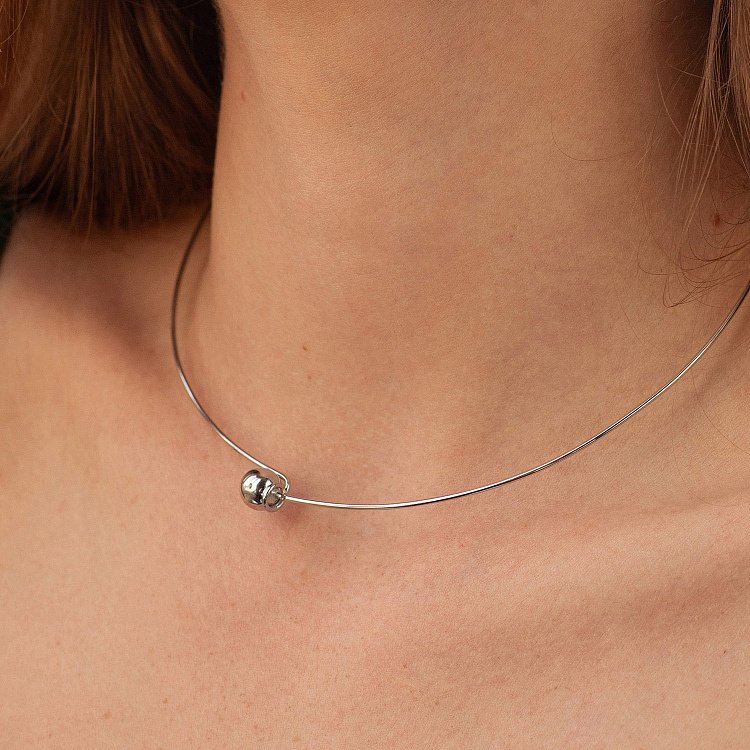 Колье - чокер "Adele" (белое золото) с шариком кол02550 от ювелирного магазина Оникс - 3