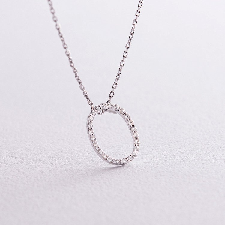 Золотое колье с буквой "О" с бриллиантами 133931121 от ювелирного магазина Оникс - 2