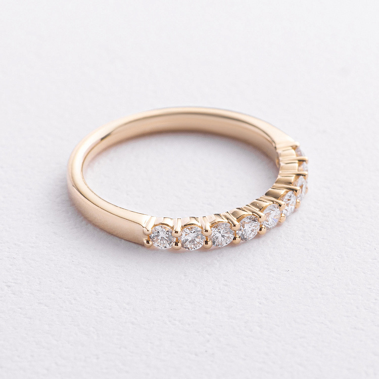 Золота каблучка з доріжкою діамантів кб0684ri від ювелірного магазину Онікс - 1