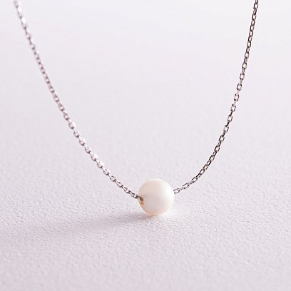 Кольє "Перлина на ланцюжку" (біле золото) кол02289