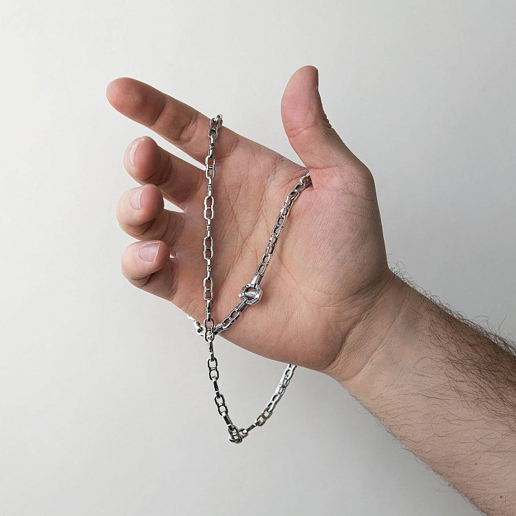 Мужская серебряная цепочка Ц0015ч от ювелирного магазина Оникс - 3