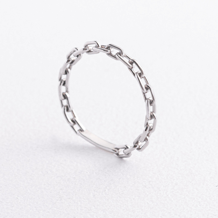 Каблучка "Ланцюжок" у білому золоті к08524 від ювелірного магазину Онікс