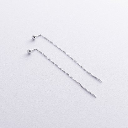 Серебряные серьги - протяжки "Шарики" 902-01286