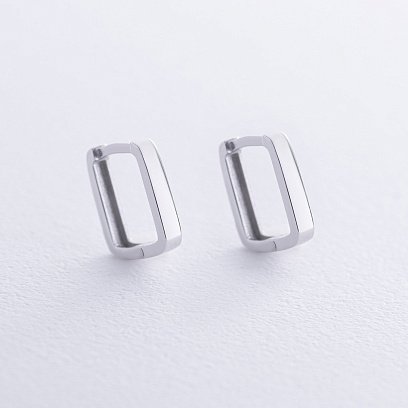 Прямокутні сережки "Lydia" (біле золото) с08706