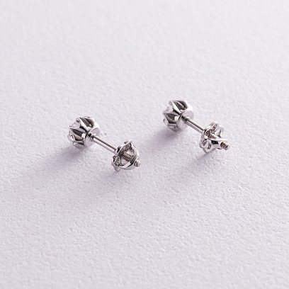 Золоті сережки - пусети з фіанітами с05980 №3