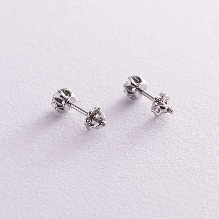 Золоті сережки - пусети з фіанітами с05980 від ювелірного магазину Онікс - 2