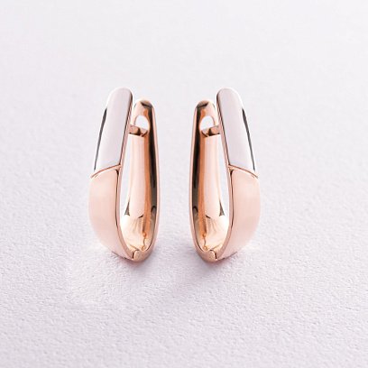 Сережки на англійській застібці (червоне та біле золото) с05422