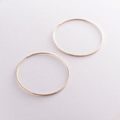 Серьги - кольца в желтом золоте (6.2 см) с07191 №3