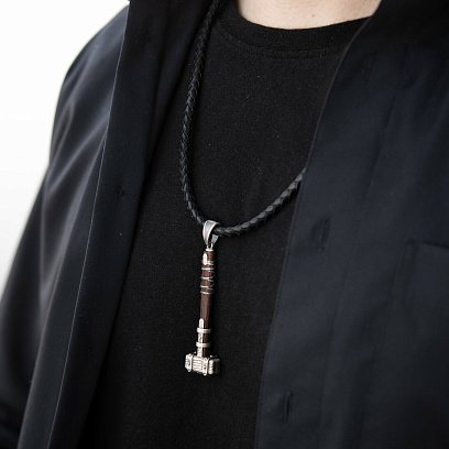 Серебряный кулон "Молот викинга" с эбеном 1116п №10