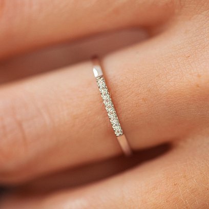 Каблучка "Astrid" у білому золоті (фіаніти) к07522 №8