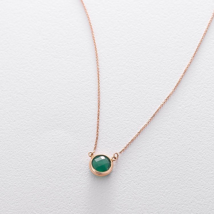 Золоте кольє з оніксом кол01416 від ювелірного магазину Онікс - 1