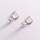 Срібні сережки "Сердечка" з фіанітами 123081 от ювелирного магазина Оникс - 2