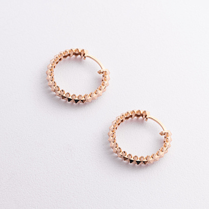 Серьги - кольца в красном золоте с08618 №2