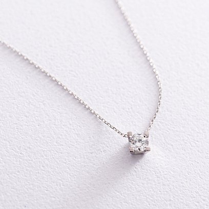 Золотое колье с фианитом кол01488 №4