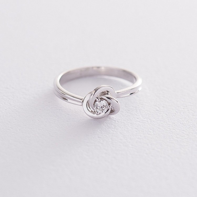 Каблучка з діамантом в білому золоті кбд1-002 від ювелірного магазину Онікс