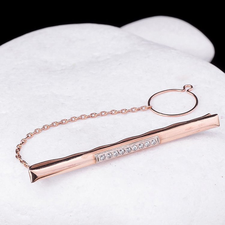 Зажим для галстука с фианитами 19090бс от ювелирного магазина Оникс - 4