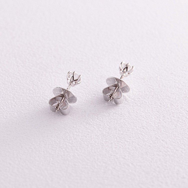 Золотые серьги - пусеты с бриллиантами сб0436ca от ювелирного магазина Оникс - 4