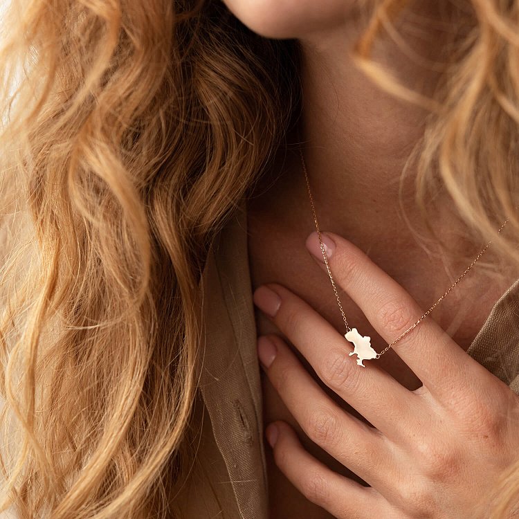 Колье "Моя Украина" в красном золоте (возможна гравировка) кол02298 от ювелирного магазина Оникс - 1