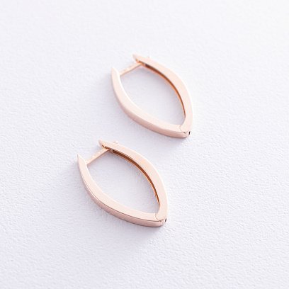 Сережки в червоному золоті на англійській застібці с06834 №3