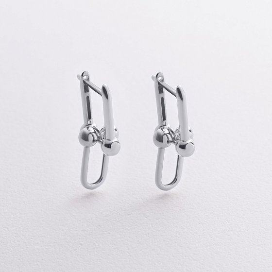 Сережки "Фантазія" в білому золоті (mini) с09514