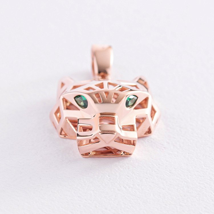 Підвіска "Пантера" у червоному золоті (фіаніти) п03552 від ювелірного магазину Онікс - 2