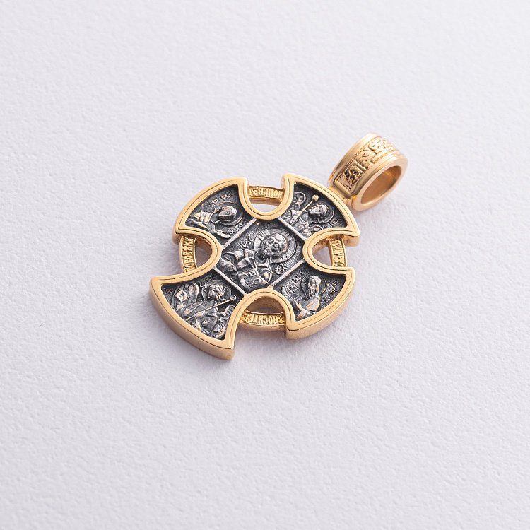 Православный крест "Господь Вседержитель. Ангел Хранитель" 131679 от ювелирного магазина Оникс - 6