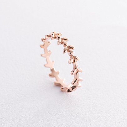 Кольцо "Веточка" в красном золоте к07608 №3