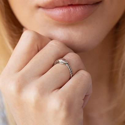 Серебряное кольцо "Змей Уроборос" 112553 №13