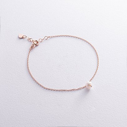 Браслет із перлиною (червоне золото) б05264