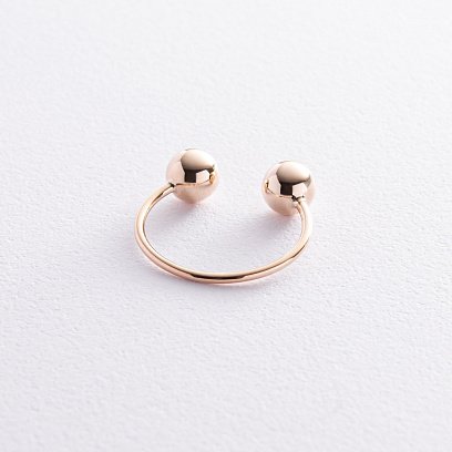 Кольцо "Шарики" в желтом золоте к07507 №13