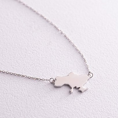 Кольє "Карта України" у білому золоті (можливе гравіювання) кол02300 №6