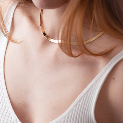 Кольє "Наомі" у жовтому золоті (снейк) ц00459 №16