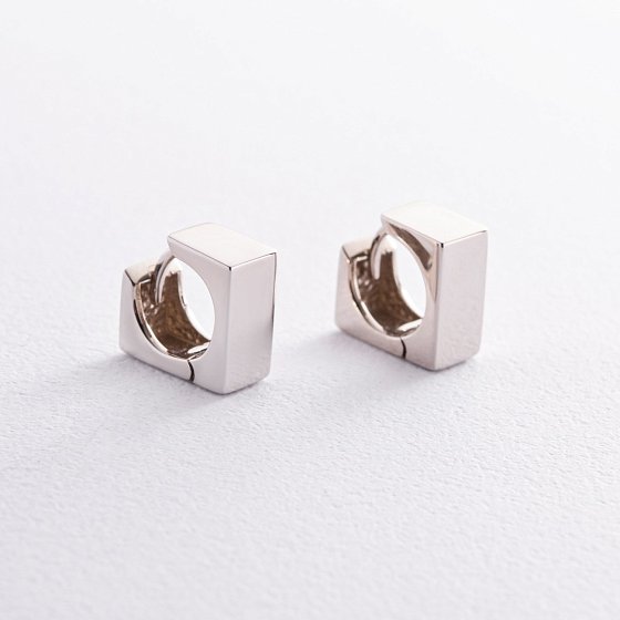Серьги "Риск" в белом золоте с06994 №5