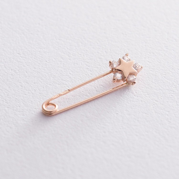 Золота шпилька "Зірочка" (фіаніти) зак00296 від ювелірного магазину Онікс