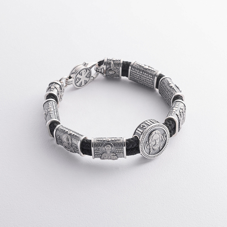 Серебряный браслет "Иисус Христос. Спаси и Сохрани (на укр. языке) 1698 от ювелирного магазина Оникс