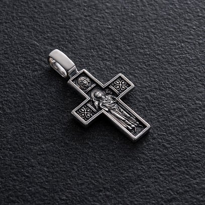 Православний срібний хрест "Господь Вседержитель. Св. мученик Трифон" 133005 №3