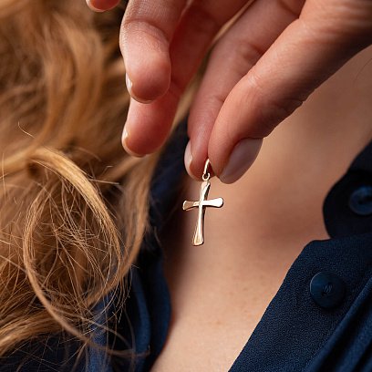 Хрестик у червоному золоті п03726 №2