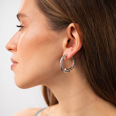 Сережки - кільця "Wendy" у сріблі 7335